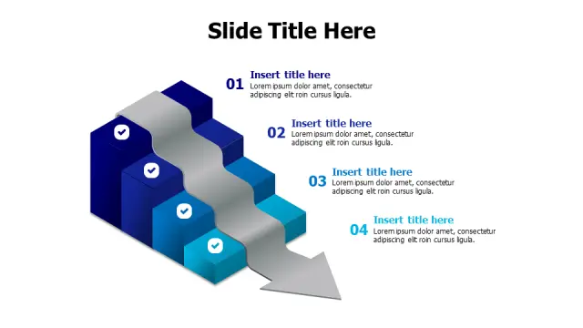 4-Step 3D Hexagon Process Arrow | Arrows | PPT Design