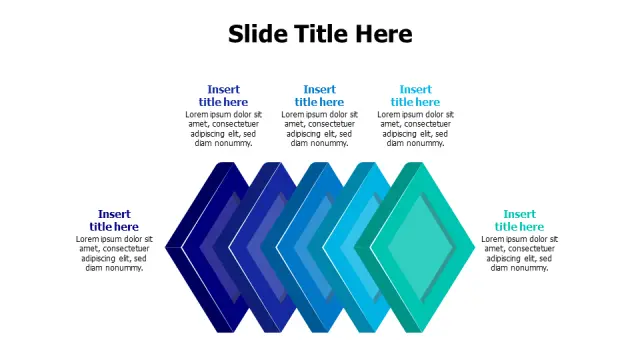 5-Stage Overlapping Diamond Process Flow | 3D | PPT Design