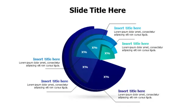 Five Segment 3D Pie Chart Breakdown | PPT Design