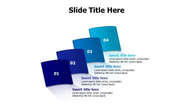 Four Layer Stacked Cards 3D Infographic | 3D | PPT Design