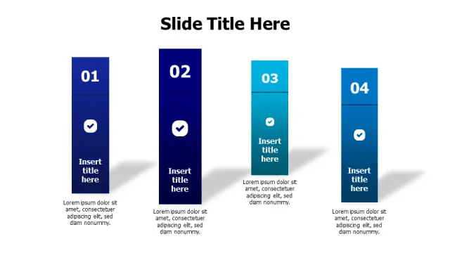 4-Step Process Vertical Block Timeline | 3D | PPT Design