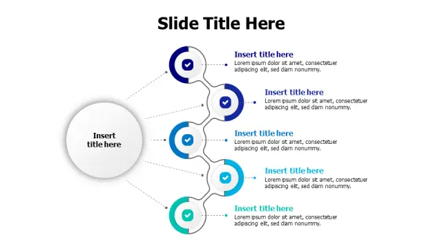 Five Branch Central Hub Process Diagram | PPT Design