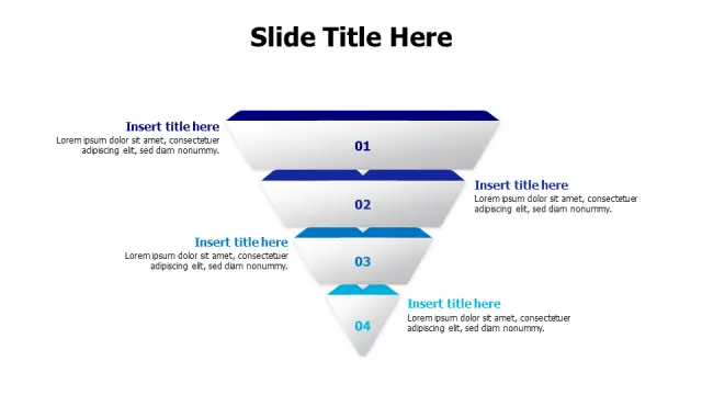 Four Stage Inverted Pyramid Funnel | Funnel | PPT Design