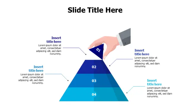 4-Level Hand Pyramid Hierarchy Infographic | PPT Design