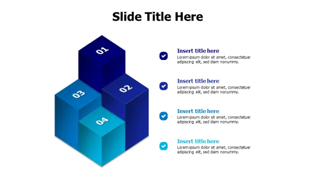 4-Step Isometric Block Process Infographic | 3D | PPT Design