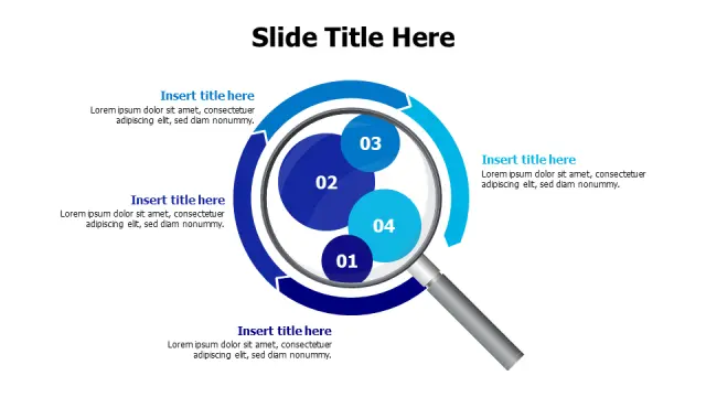 4-Step Process Analysis Magnifying Glass Diagrâ€¦ | PPT Design