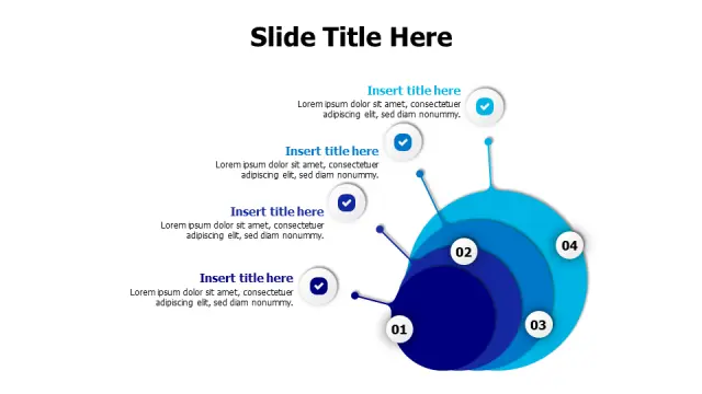 Four Point Circular Process Growth Diagram | PPT Design