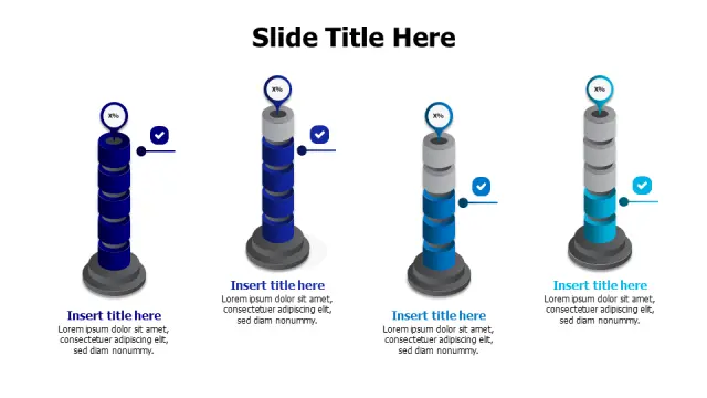 Four Pillar Progress Tower Infographic | PPT Design