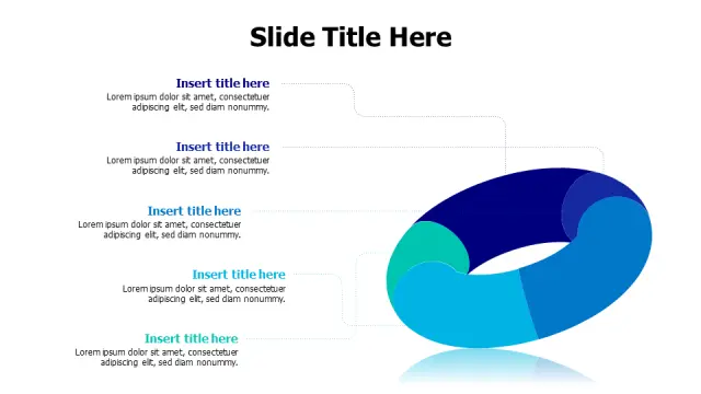 Five Section Donut Chart Infographic | 3D | PPT Design