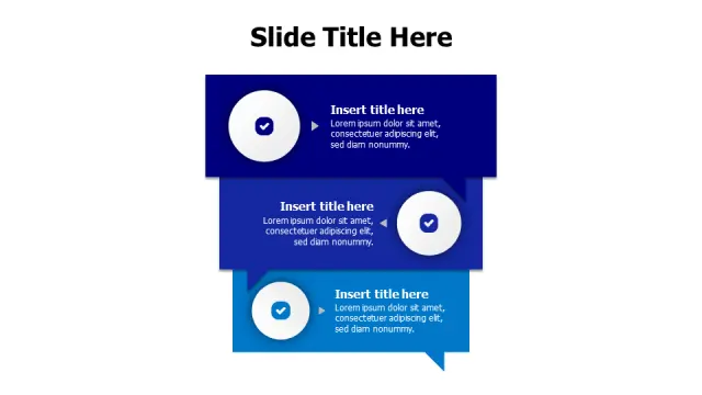 Three Step Checkmark Speech Bubble Flow | PPT Design