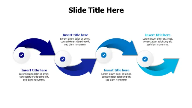 4-Stage Circular Arrow Flow Infographic | PPT Design