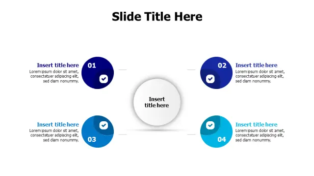 Four Point Central Hub Circular Layout | PPT Design