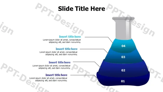 4-Stage Laboratory Flask Process Infographic | PPT Design