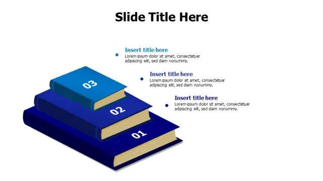 Three Level Knowledge Stacked Books Infographic | PPT Design
