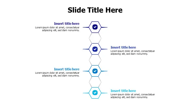 4-Point Hexagonal Process Flow Chart | Agenda | PPT Design