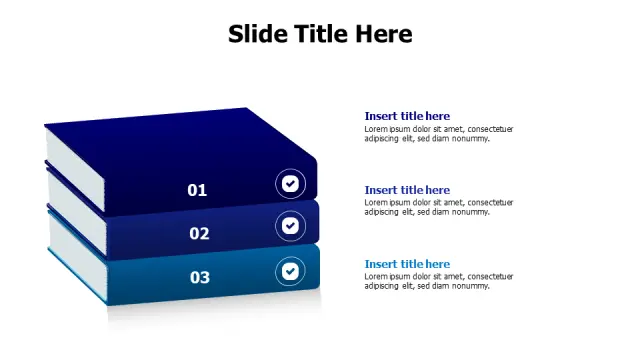 Three Layer Book Stack Educational Infographic | PPT Design