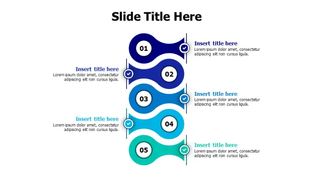 5-Step Wave Flow Process Infographic | Agenda | PPT Design