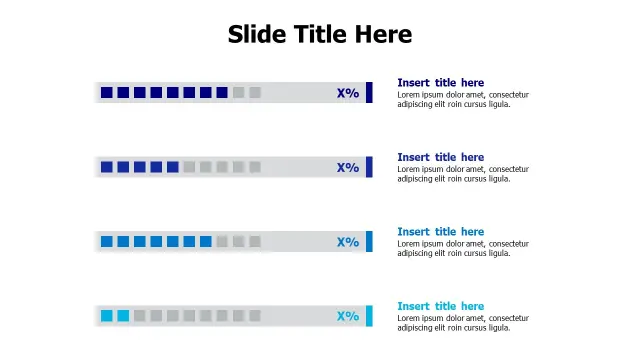 Four-Level Progress Bar Percentage Chart | PPT Design