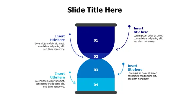 4-Stage Hourglass Process Flow Diagram | PPT Design