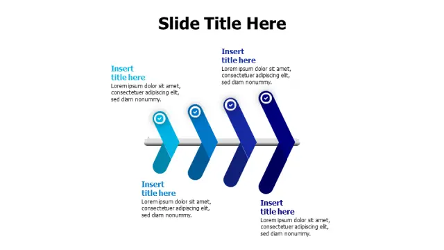 Four Step Arrow Process Chain Diagram | PPT Design