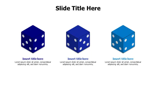 3D Dice Comparison Triple Layout | PPT Design