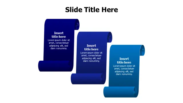 Three Step Rolled Paper Scroll Infographic | PPT Design