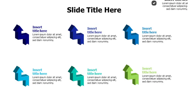 Six Point 3D Arrow Ribbon Infographic | 3D | PPT Design