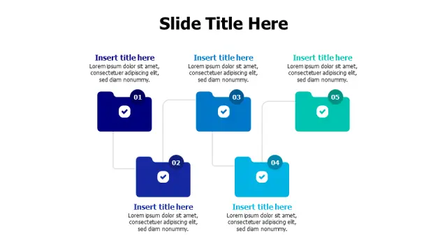 5-Step Folder Process Flow Diagram | PPT Design