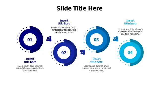 4-Point Arrow Flow Circular Process Layout | PPT Design
