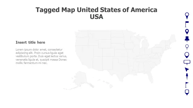 USA State Boundaries Tagged Location Map | Maps | PPT Design