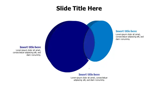 Two Circle Overlap 3D Venn Diagram | 3D | PPT Design