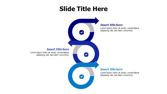 Three Stage Process Arrow Chain Diagram | PPT Design