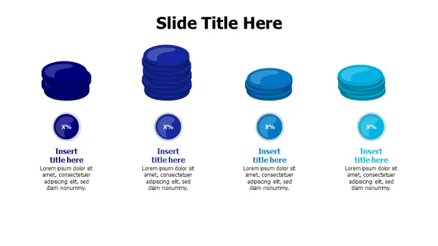 Four Stack Coins Financial Comparison Chart | PPT Design