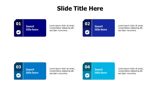 Four Step Process Numbered Card Layout | PPT Design