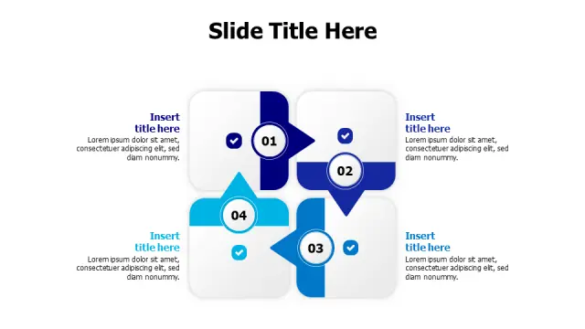 4-Step Cross Pattern Process Infographic | PPT Design