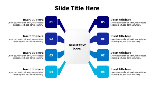 8-Point Mirrored Arrow Blocks Layout | PPT Design