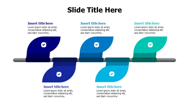 Five Step Leaf Process Flow Diagram | PPT Design