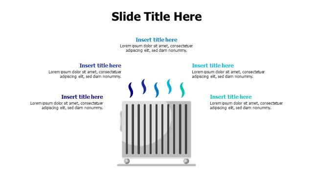 Heating System Five Feature Radiator Layout | PPT Design