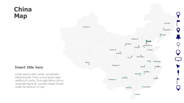 China Political Map Interactive Locations | PPT Design