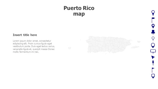 Puerto Rico Administrative Map Pin Markers | PPT Design
