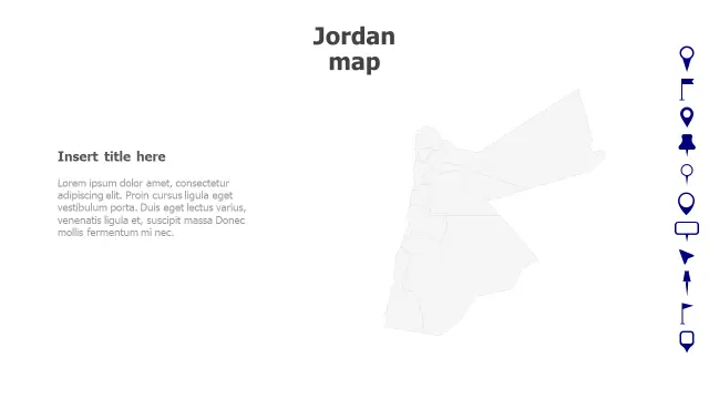Jordan Country Map Blue Pin Markers | Maps | PPT Design