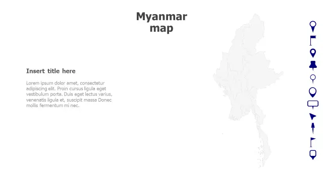 Myanmar Political Map With Location Pins | Maps | PPT Design