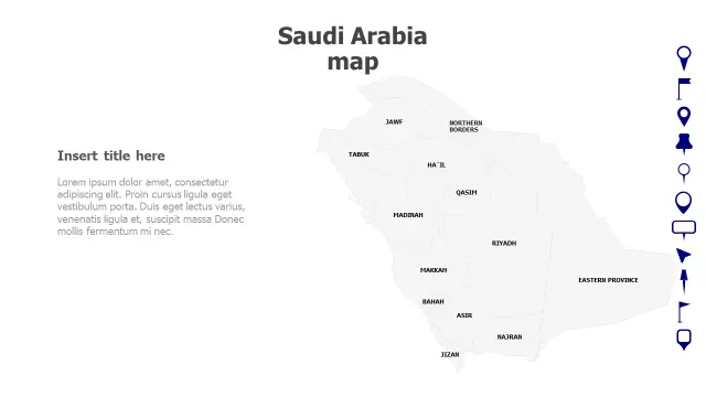 Saudi Arabia Regional Provinces Editable Map | PPT Design