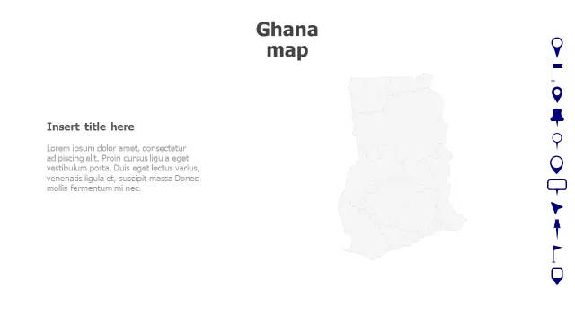 Ghana Regional Map Pin Location Template | Maps | PPT Design