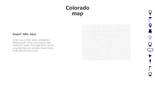 Colorado County Grid Map with Location Pins | PPT Design