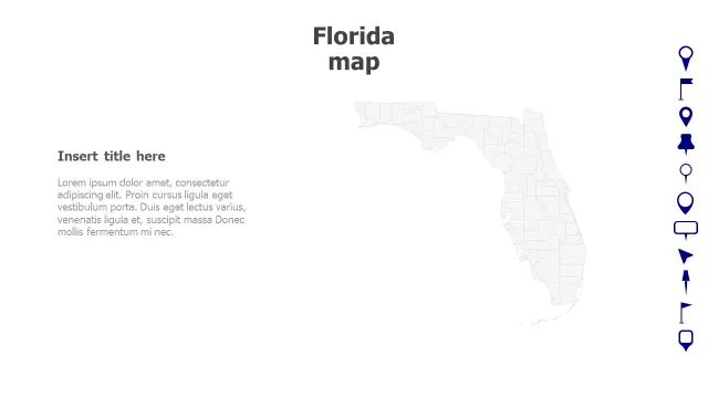 Florida State Counties Editable Map Template | PPT Design