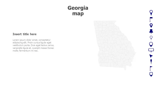 Georgia State Counties Editable Map Template | PPT Design