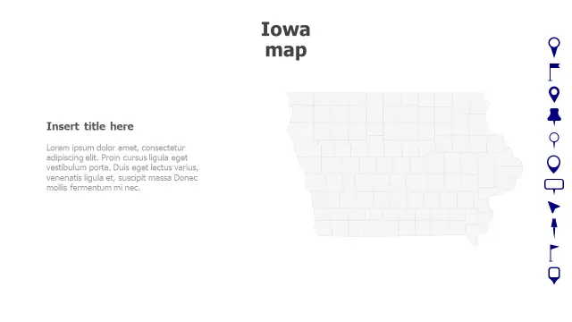 Iowa County Grid Map Pin Template | Maps | PPT Design
