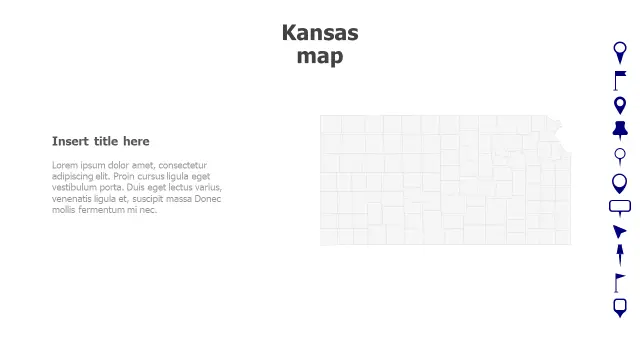 Kansas State County Grid Map Template | Maps | PPT Design