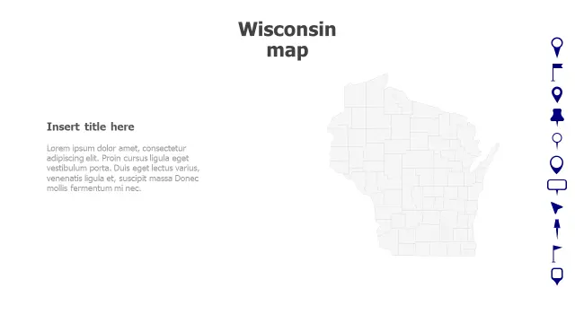Wisconsin County Boundaries Pin Location Map | PPT Design